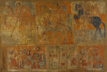 Schilderij uit de kerk van Abbas Antonios - Ridders en martelaren